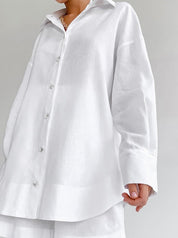 Ylva | Katoenen Set met Oversized Blouse en Korte Broek