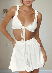 Yske | Loungewear Set  Dames met Ruches - Comfortabele Pasvorm