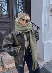 Lori | Vintage Vegan Leren Jas voor Dames met Gewassen Look