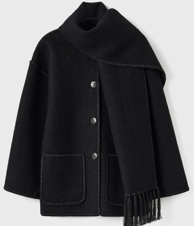 Tems I Luxe Wollen Jas met Sjaal
