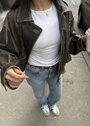 Lori | Vintage Vegan Leren Jas voor Dames met Gewassen Look