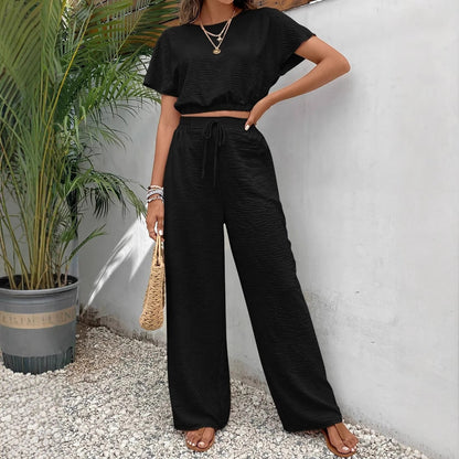 Kay | Tweedelige Set voor Dames - Crop Top met Wijde Broek