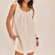 Pura | Mouwloze Mini Zomerjurk – Losse Pasvorm & Elastische Schouderbandjes