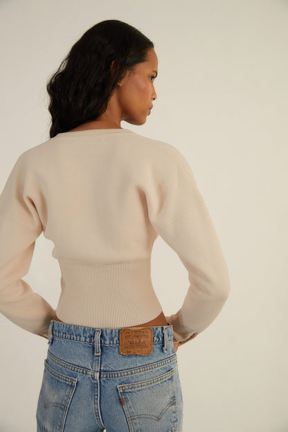 Bertina | Elegante Stretch Vesttop - Gebreide Stof – Getailleerd & Elegant