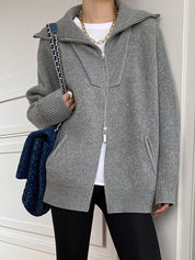 Oliv | Dames Gebreide Cardigan - Casual, Oversized en Comfy