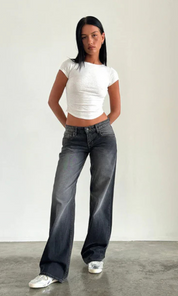 Roja | Straight-Leg Jeans met Lage Taille – Trendy Dames Broek