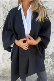 Alisa | Modieuze Dames Cape Shawl – Tussenjas met Elegante Open Stijl