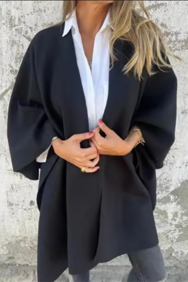 Alisa | Modieuze Dames Cape Shawl – Tussenjas met Elegante Open Stijl