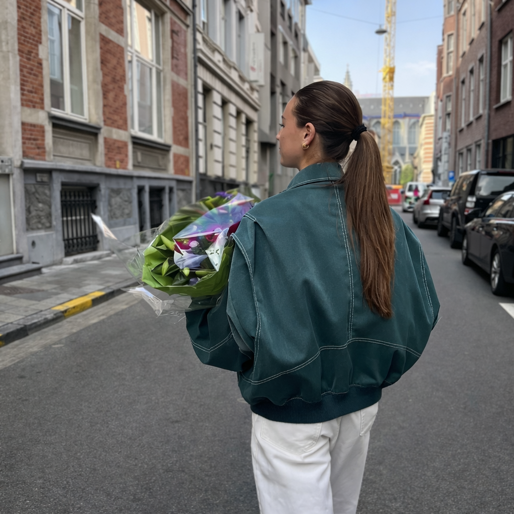 Oriana | Trendy Leren Tussenjas Dames - Stijlvol en Comfortabel
