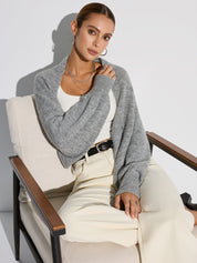 Ova Oversized Vest Dames | Wolmix met Vleermuismouwen, Zwart 5