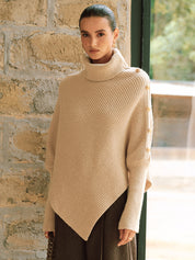 Pablo | Dames Poncho-Sweater - Gebreid met Metalen Accenten, Comfortabel en Trendy 1
