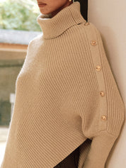Pablo | Dames Poncho-Sweater - Gebreid met Metalen Accenten, Comfortabel en Trendy 4