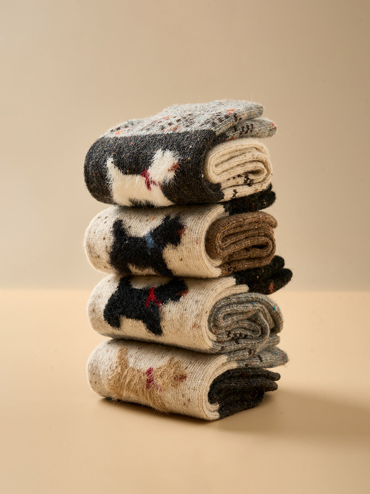 Poppy | Unisex Sokken - Hoogwaardige Stoffen Mix - Puppy Patroon