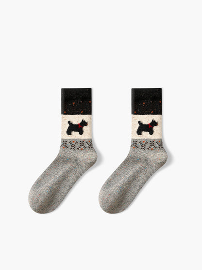 Poppy | Unisex Sokken - Hoogwaardige Stoffen Mix - Puppy Patroon