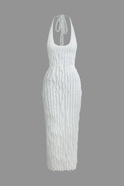 Pura | Dames Maxi-jurk - Elegante Ruches, Halterbackless Design 0
