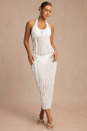 Pura | Dames Maxi-jurk - Elegante Ruches, Halterbackless Design 2