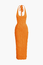 Pura | Dames Maxi-jurk - Elegante Ruches, Halterbackless Design 9