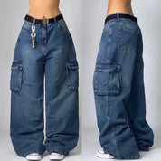 Aley | Retro Baggy Cargo Jeans met Zakken