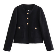 Joëlla | Elegant Dames Jasje met Ronde Halslijn - Getailleerd Design