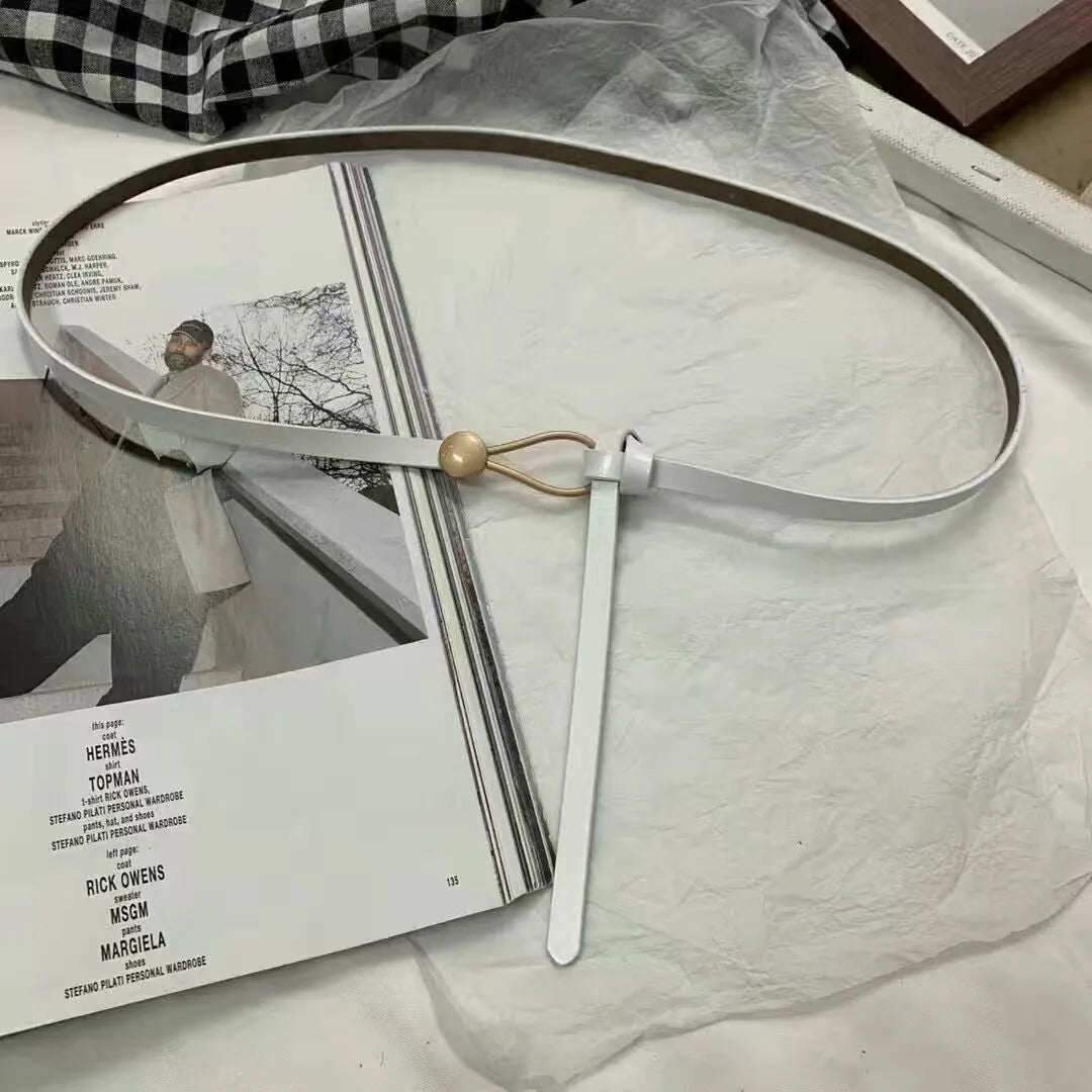 Rina | Dames Riem - Gouden Gesp, Verstelbare Knoopriem 3