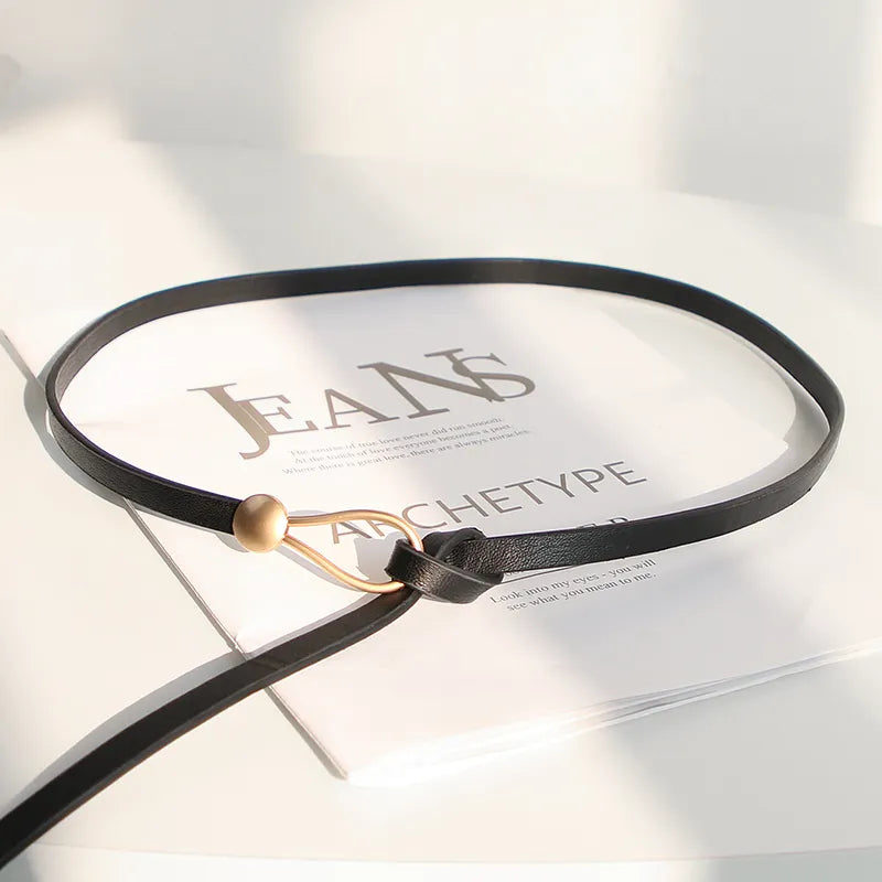 Rina | Dames Riem - Gouden Gesp, Verstelbare Knoopriem 8