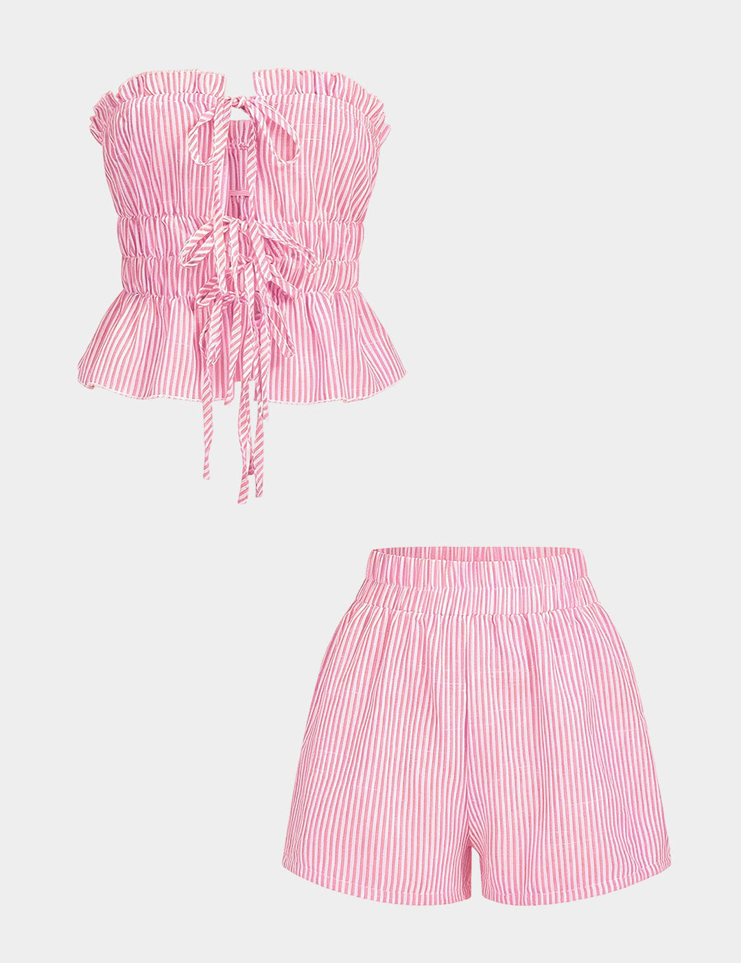 Rina | Dames Set - Stijlvolle Tubetop met Ruches en Gesmokte Taille 4