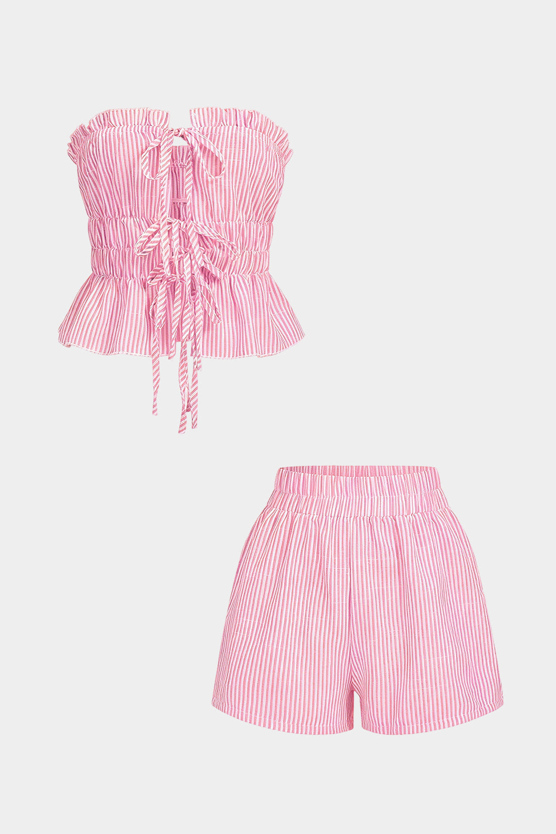 Rina | Dames Set - Stijlvolle Tubetop met Ruches en Gesmokte Taille 4