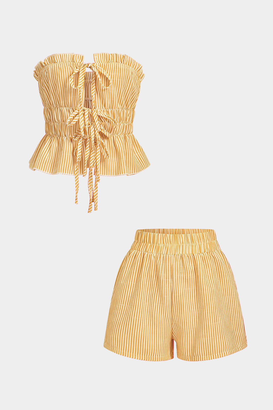 Rina | Dames Set - Stijlvolle Tubetop met Ruches en Gesmokte Taille 5