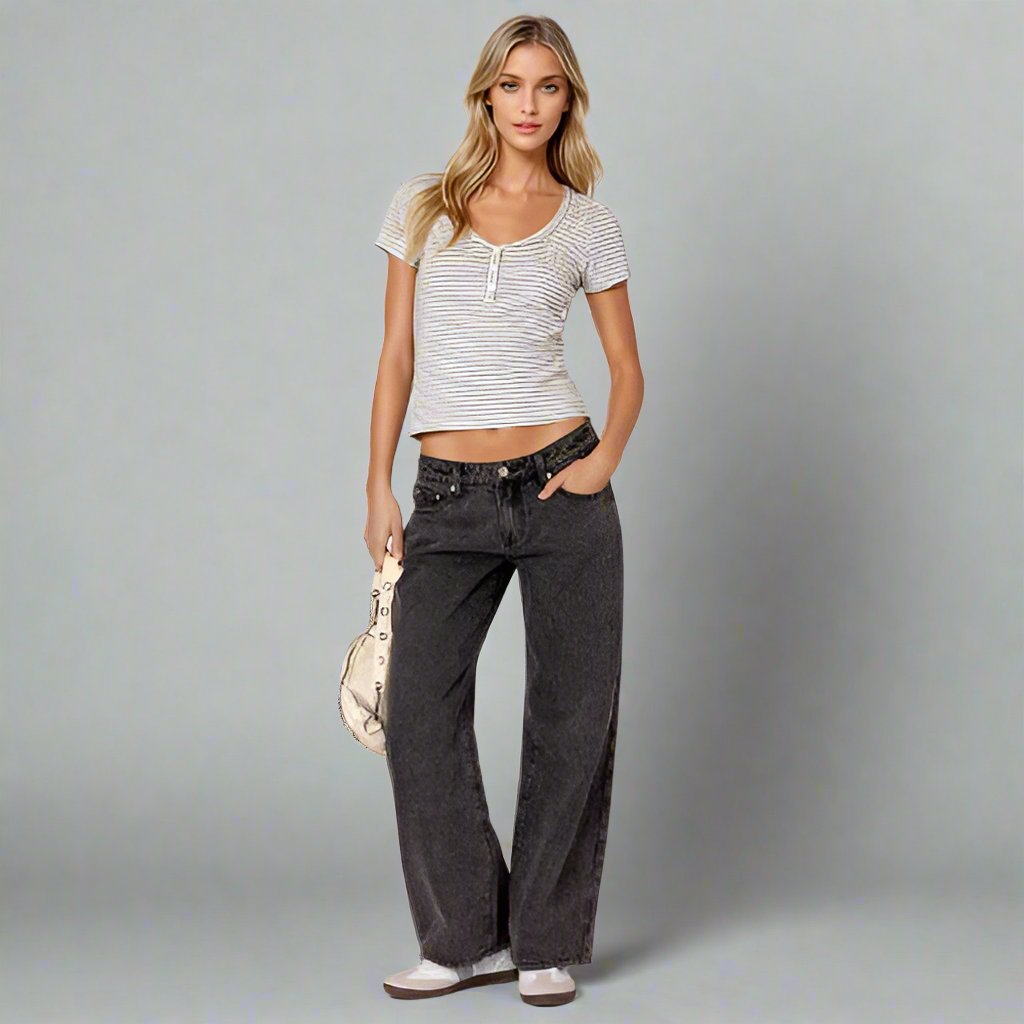 Roja | Straight-Leg Jeans met Lage Taille – Trendy Dames Broek