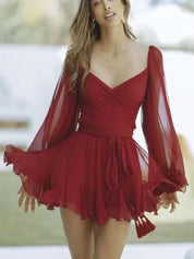 Elda | Elegante Dames Jurk – Wikkel Look & Plissé Rok