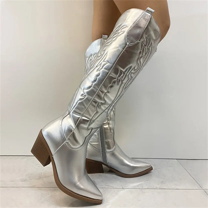 Dieke | Western Stijl Kunstleren Cowboylaarzen