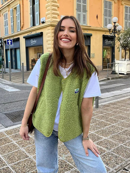 Ovelia | Trendy Wollen Bodywarmer voor Dames met Knopen