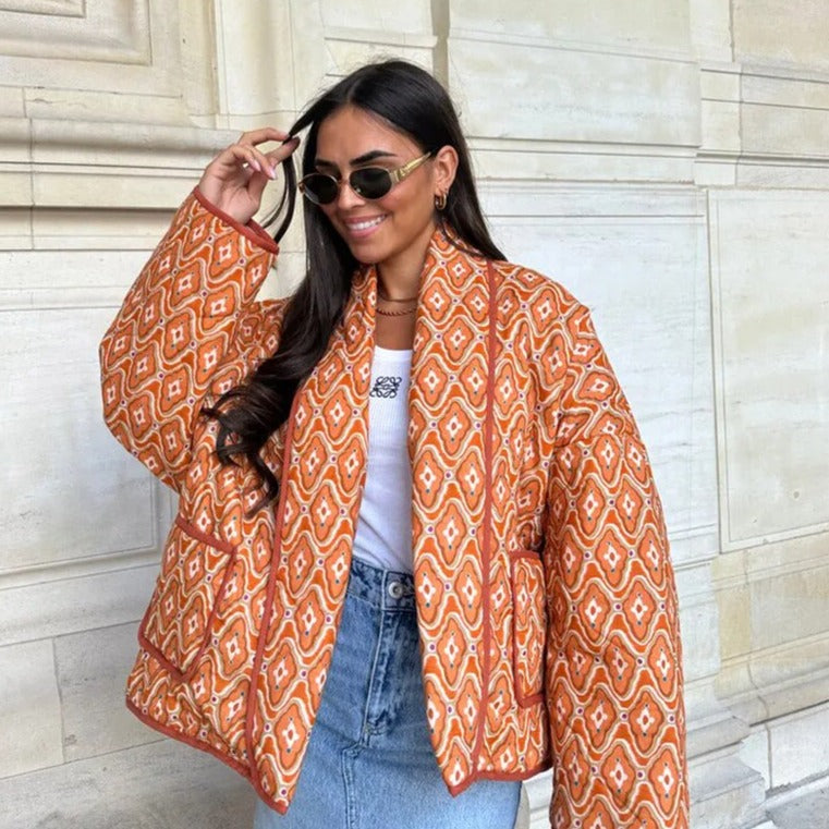 Esma | Elegante Tussenjas Met Print