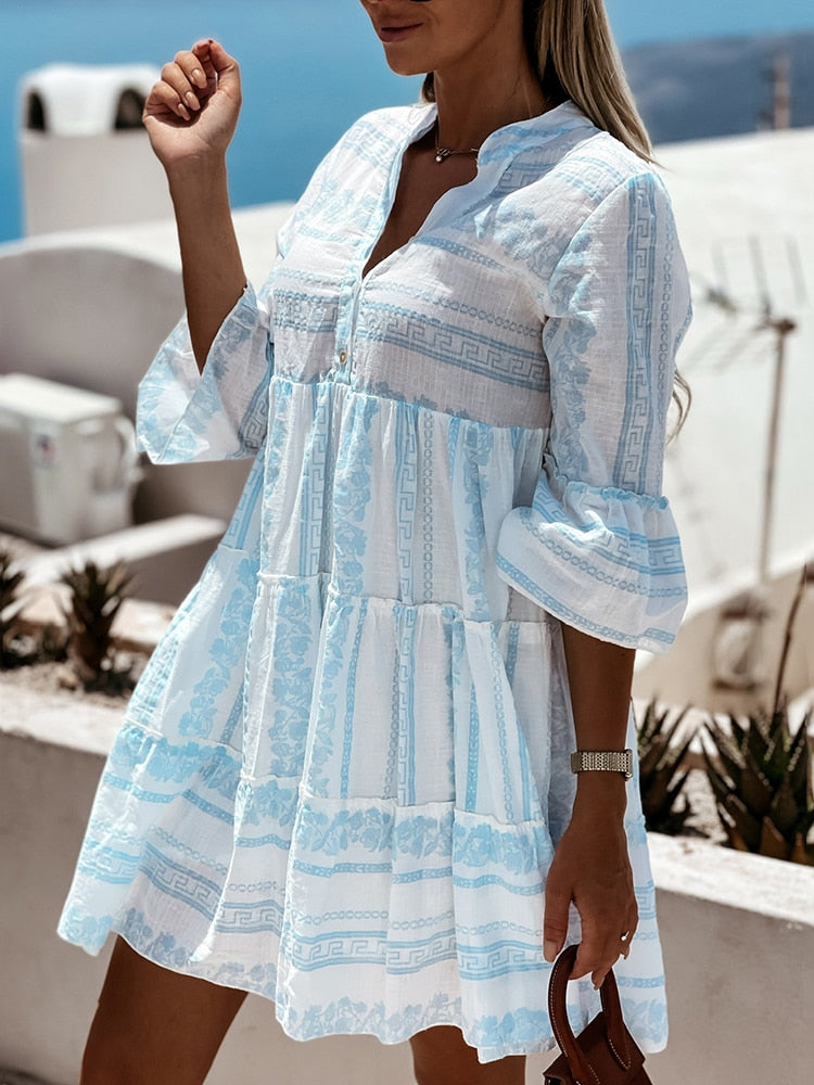 Joela | Boho Jurk met Ruches