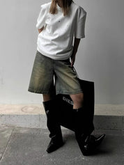 Sil | Jorts - Losse Hoge Taille Spijkershorts