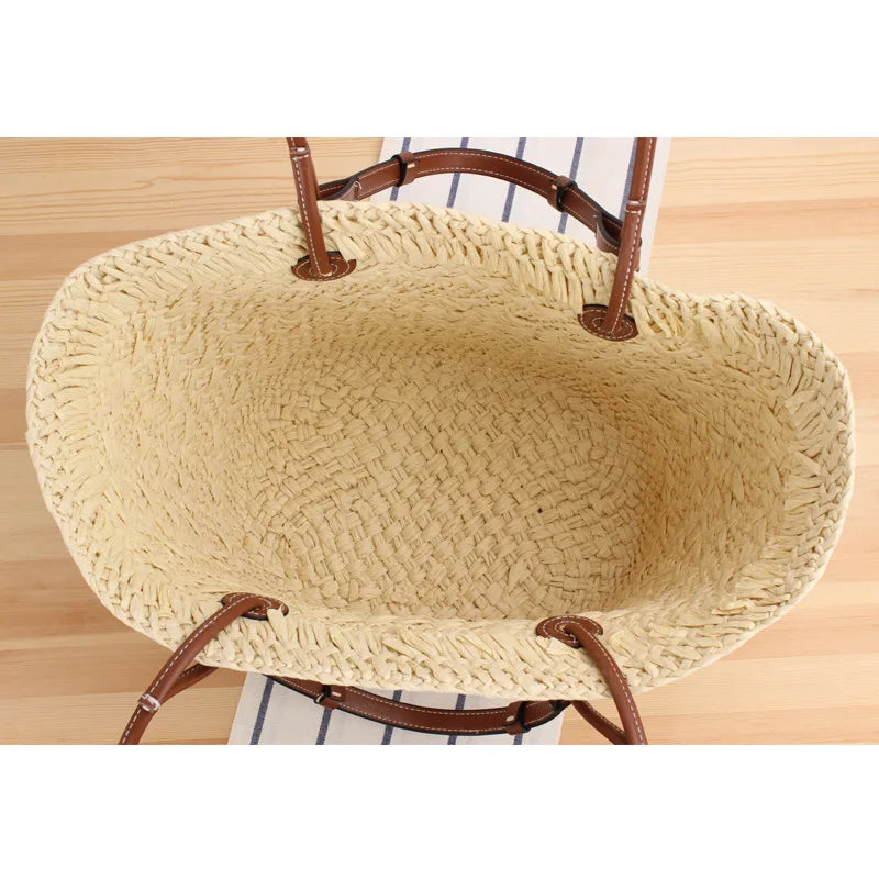 Harper | Grote Raffia Schoudertas voor Dames