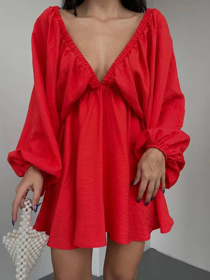 Sierra | Lange Mouwen Boho Mini Zomerjurk