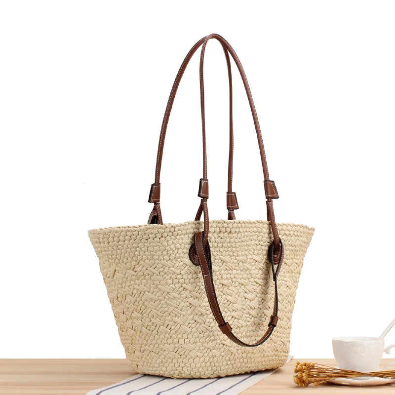 Harper | Grote Raffia Schoudertas voor Dames