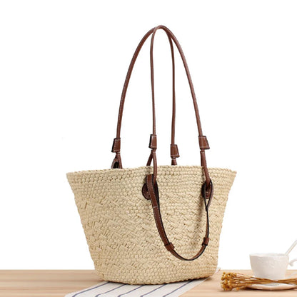 Harper | Grote Raffia Schoudertas voor Dames