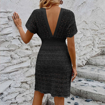 Cyra | Gebreide Midi Zomerjurk Dames – Cover-Up - Boho & Luchtig