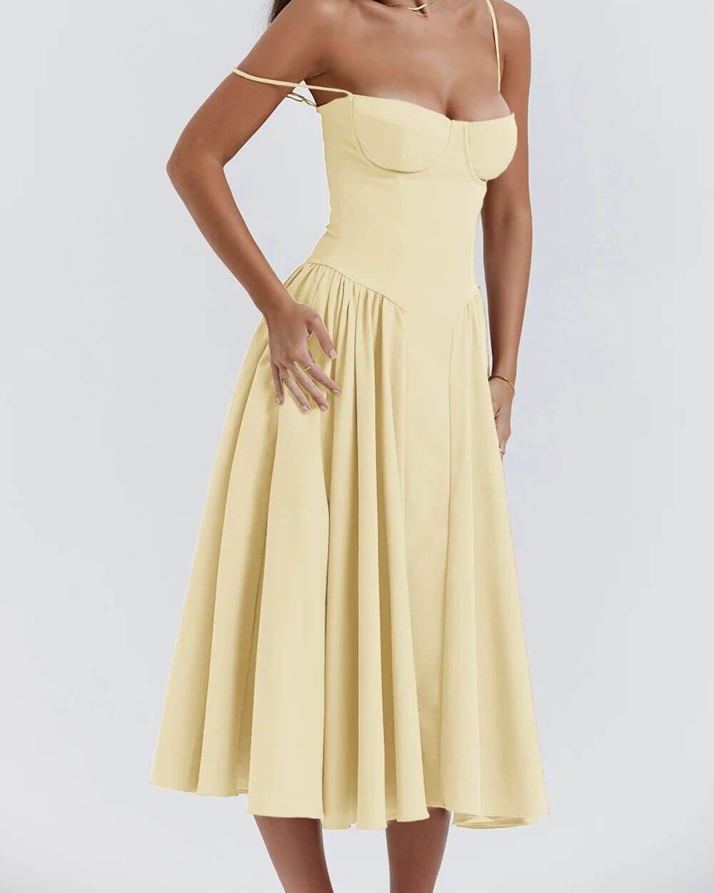 Stijlvolle Midi Jurk met Corset