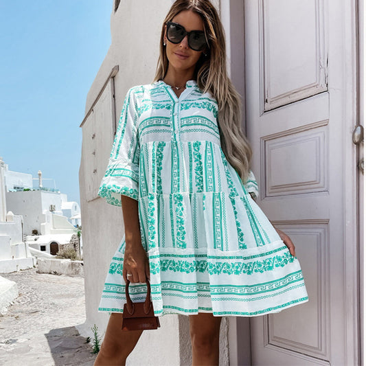 Joela | Boho Jurk met Ruches
