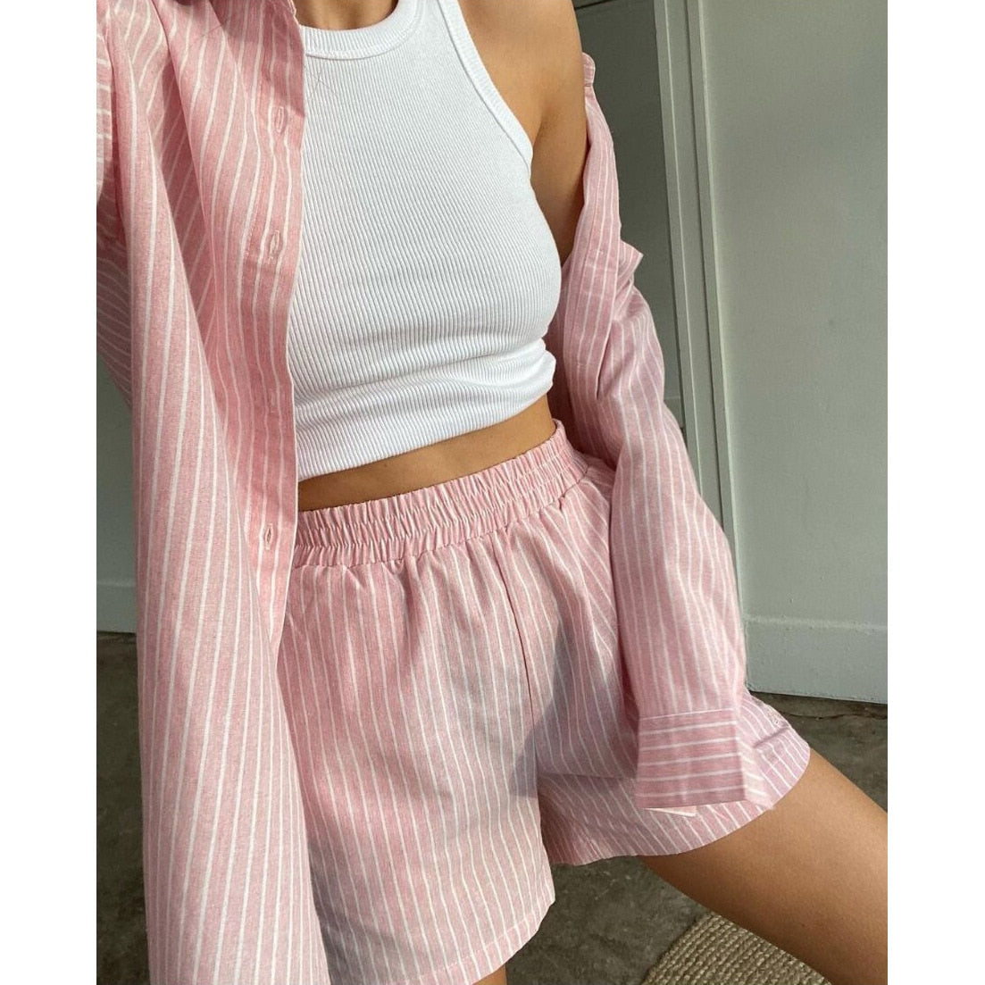 Kira | Tweedelige Gestreepte Set