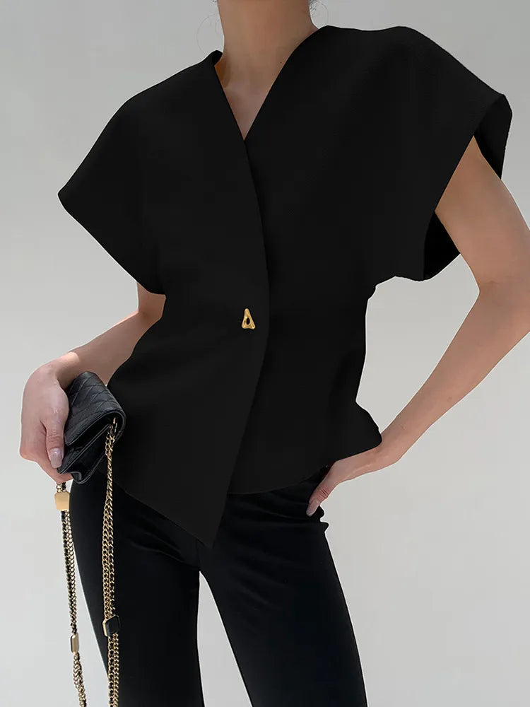 Elegante Blazer Top met Gestructureerde Pasvorm