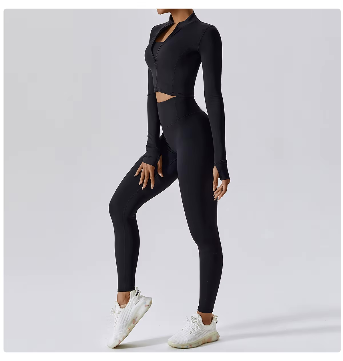 Jolee | 3-Delige Sportset Dames - Cropped Vest, Sport BH en High-Waist Legging
