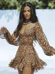 Elda | Elegante Dames Jurk – Wikkel Look & Plissé Rok