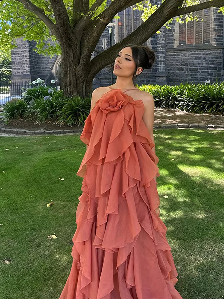 Cataleya | Maxi Jurk met Lagen en Ruches