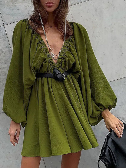 Sierra | Lange Mouwen Boho Mini Zomerjurk