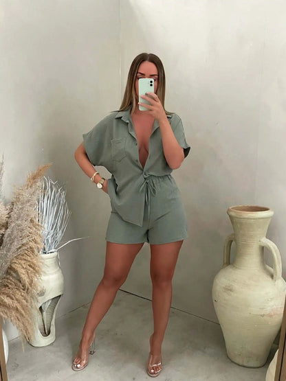 Giona | Zomerse Co-ord Set - Blouse & Short