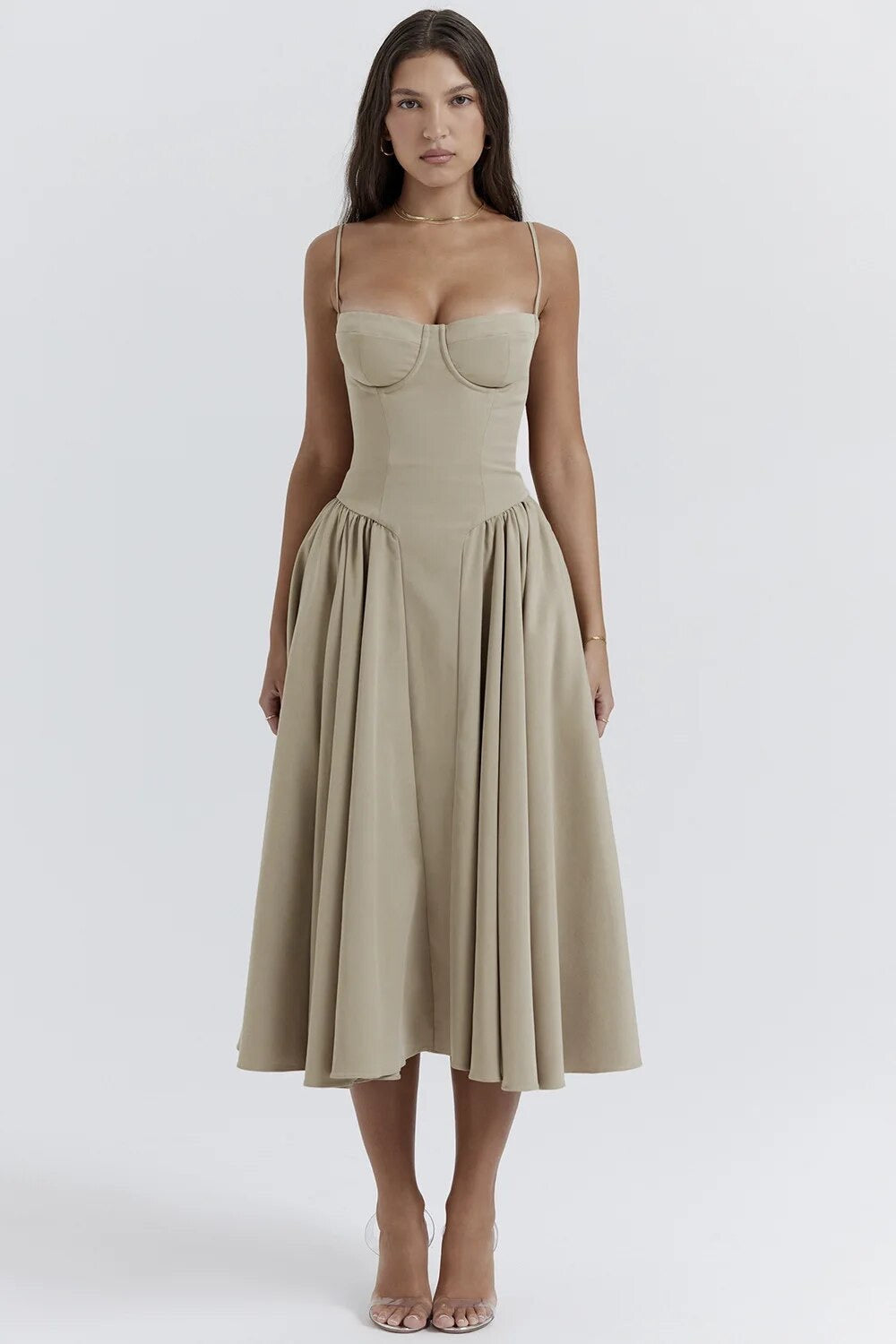 Nea | Corset Jurk met Wijde Rok